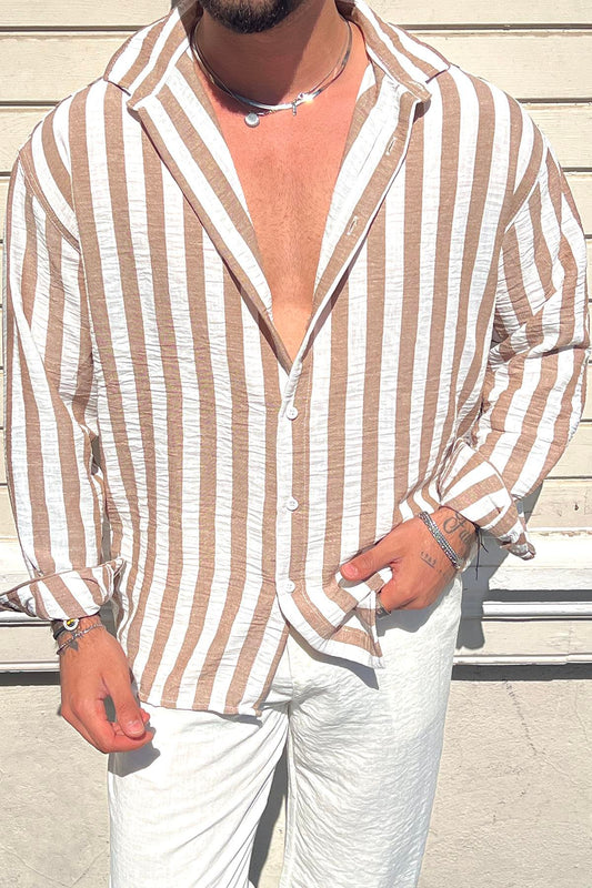 Oversize Striped Linen Shirt