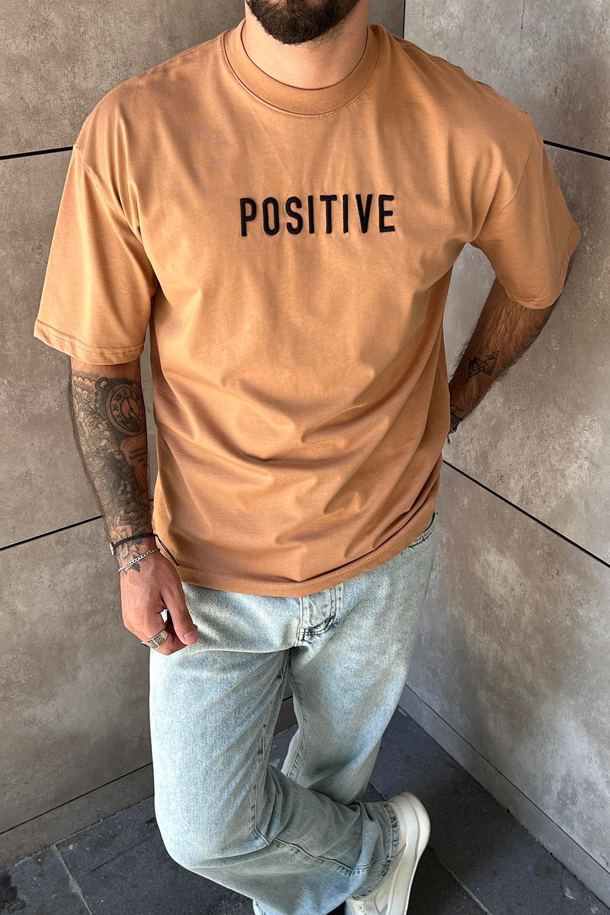 POSTİVE Printed Oversize Tshirt Orange