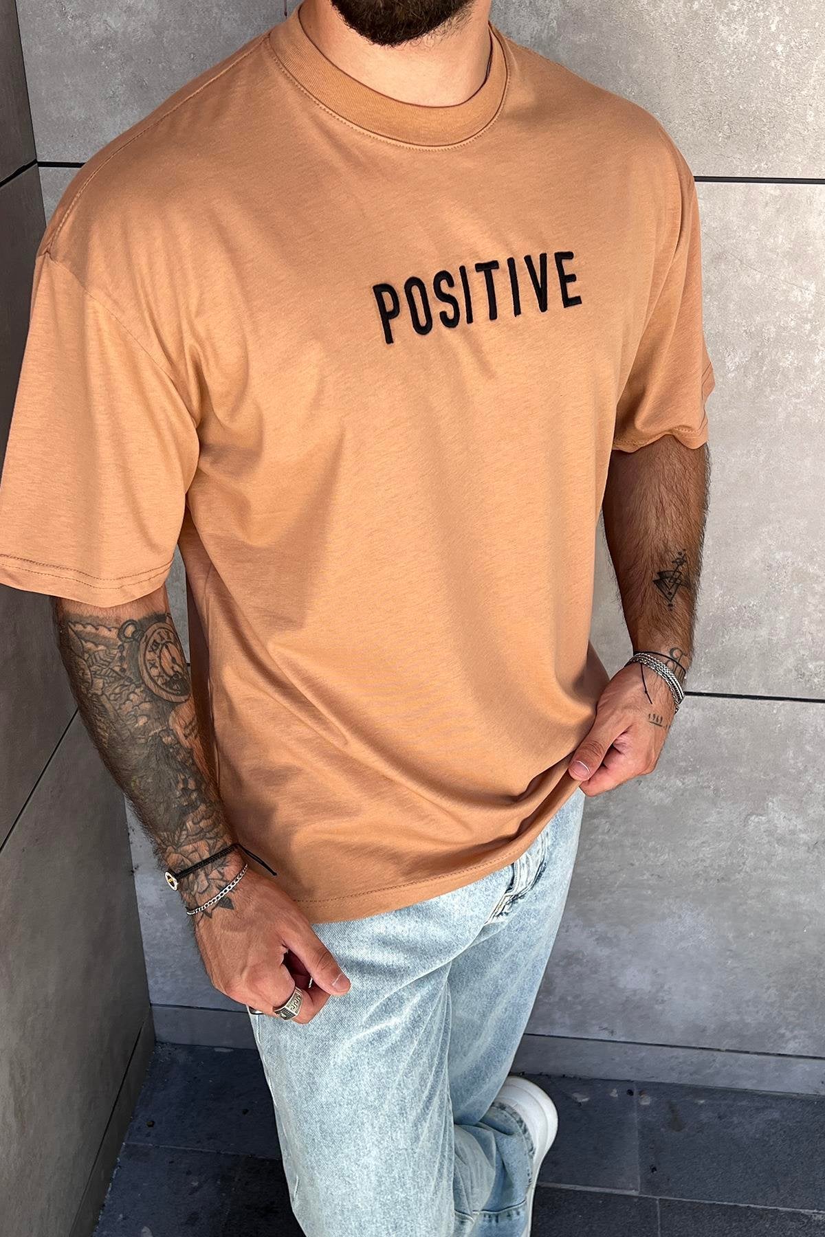 POSTİVE Printed Oversize Tshirt Orange