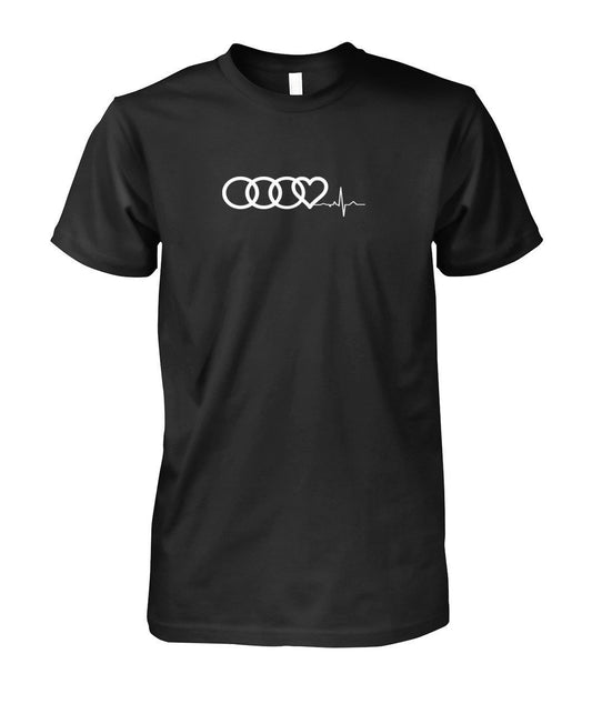 Audi Heart Beat Unisex Cotton T SHIRT - TeePerfect 